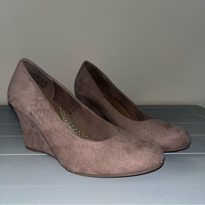 Mauve Suede Wedges